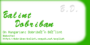 balint dobriban business card